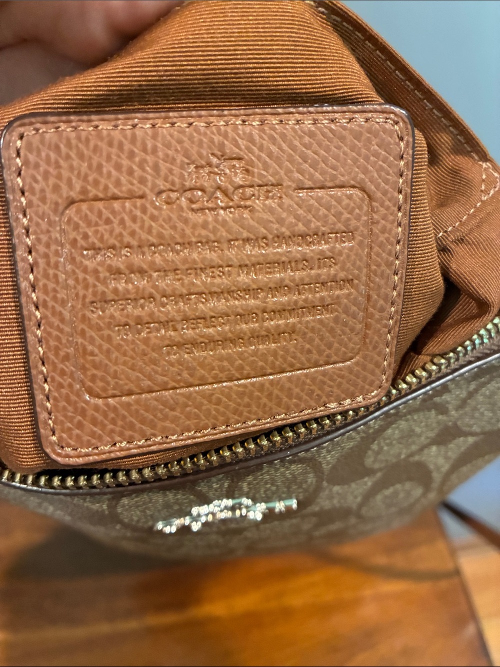 Coach Tan Signature Crossbody Bag - Picture 9 of 9